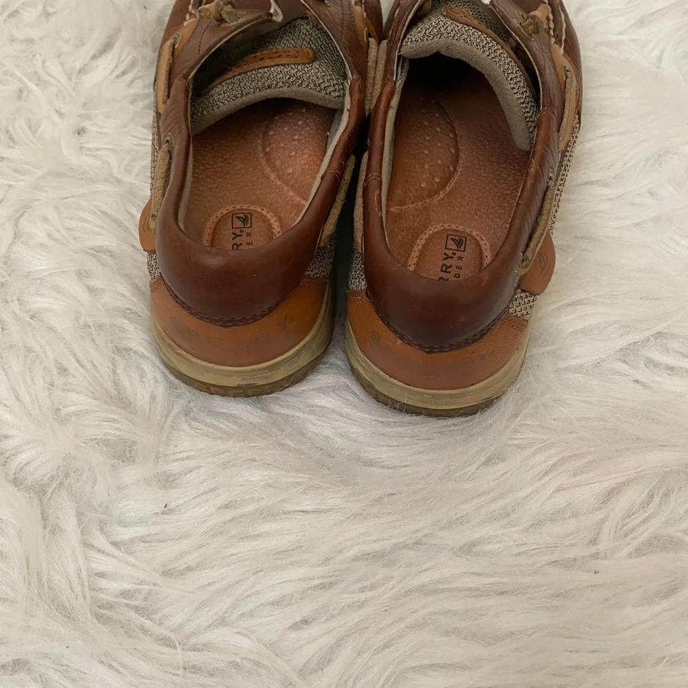 🔥30%OFF🔥SPERRY BROWN GREEN/PINK STRIPE SHOE 5.5 - Picture 5 of 9